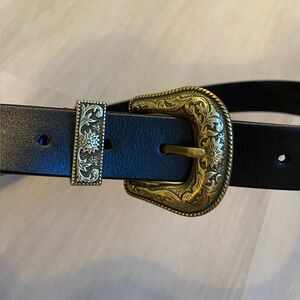 Black and gold western belt